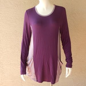 LOGO Purple Color Block 2 Pocket Tunic NWOT